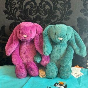 Jellycat bunnies - little bashful allium & little bashful teal